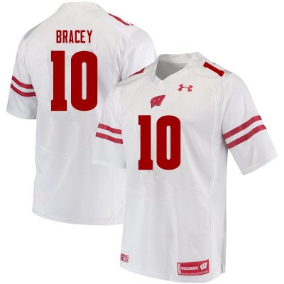 Men's Wisconsin Badgers NCAA #10 Stephan Bracey White Authentic Under Armour Stitched College Football Jersey OU31S55SF